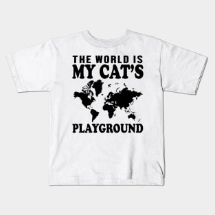 The world is my cat's playground Kids T-Shirt